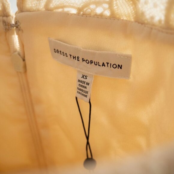 Dress the Population  Avianna Rose Lace Dress | Cream | XS | NWT - Picture 8 of 15